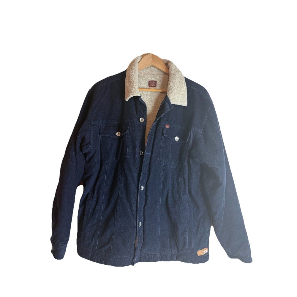 Vtg Y2K Quiksilver Tested By Time Corduroy Sherpa Surfer/Skater Jacket L